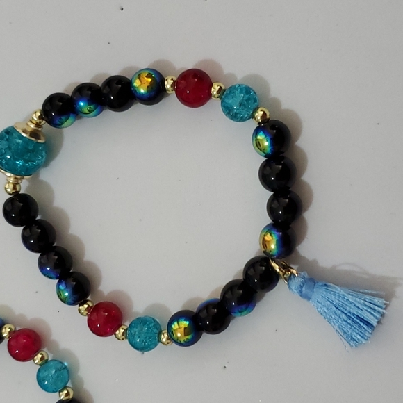 Tassel Charm Multicolor BEADED  Bracelet - Picture 4 of 5